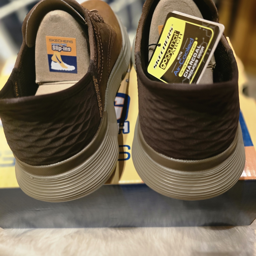 Skechers Men's Brown Slip-Ins Shoes - Picture 4 of 6